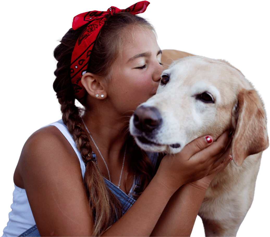 Girl Kissing a Dog