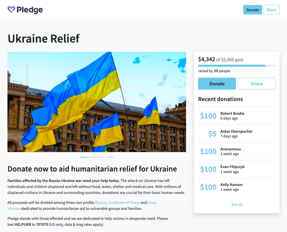 Ukraine Donation Form